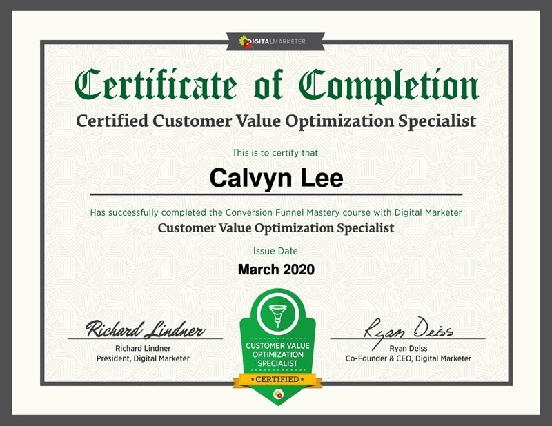 Conversion Funnel Specialist Certificate