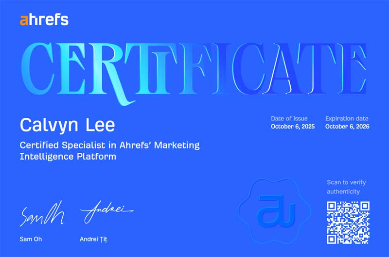 Ahrefs-Marketing-Certificate WhatsApp For Business Messaging Course Certificate