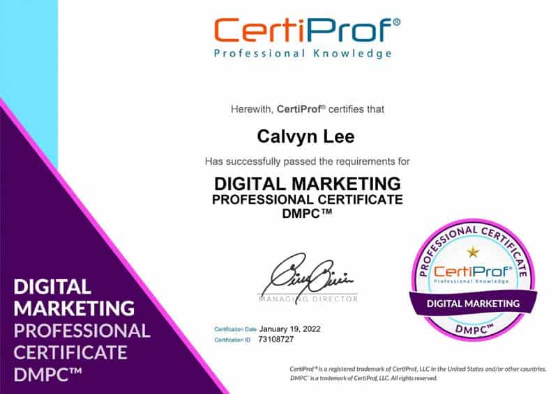 CertiProf Digital Marketing Professional Certificate - DMPC