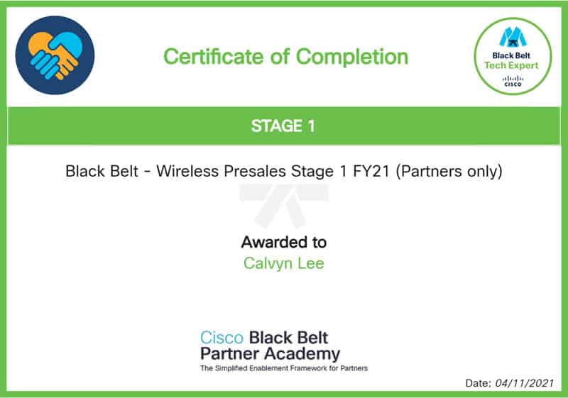 Cisco Black Belt Wireless Pre-Sales Stage 1