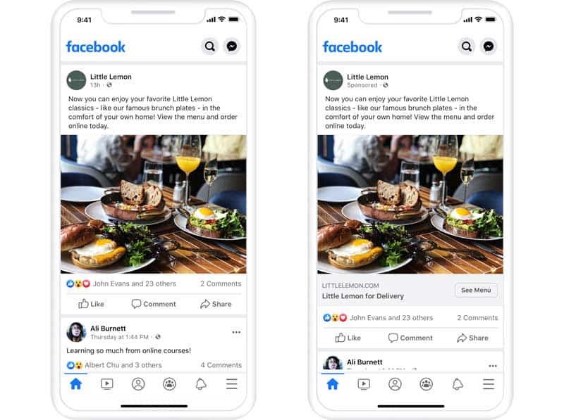 facebook post vs facebook ads