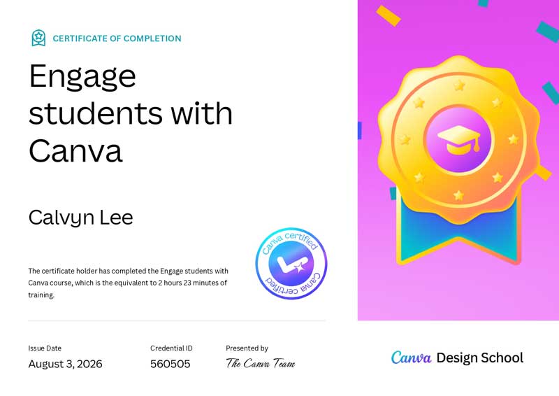 Engage Student with Canva Certificate