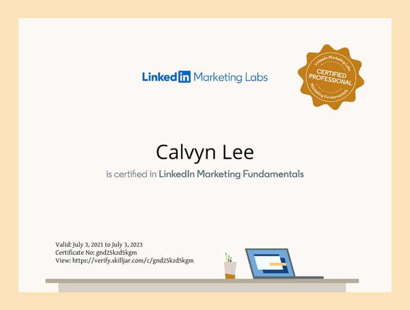 LinkedIn Marketing Fundamentals Certificate